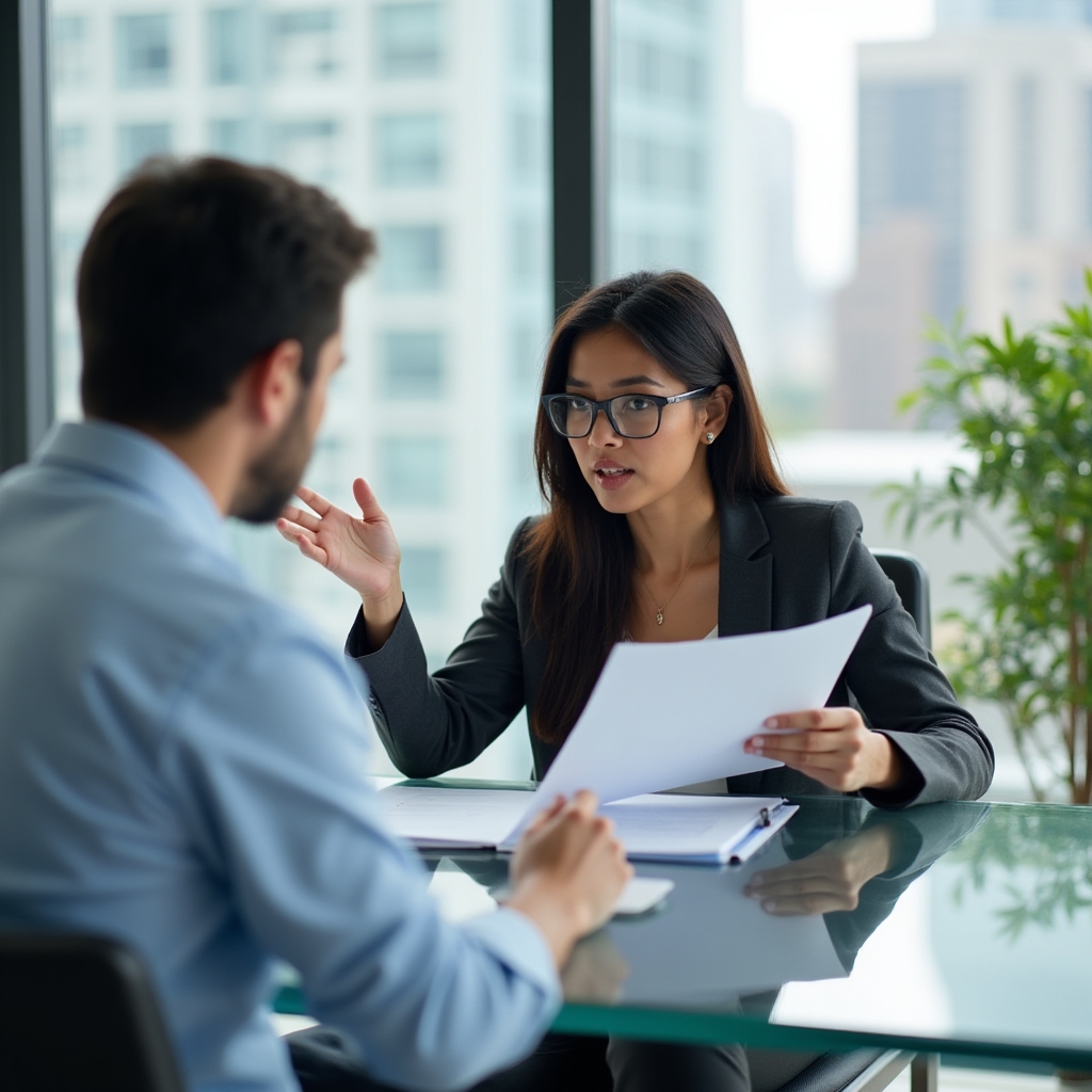 One-on-one consultation meeting with advisor and client