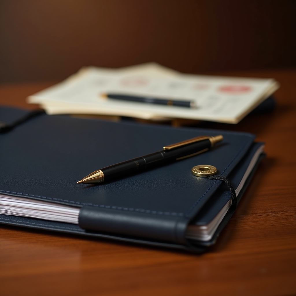 Secure document folder with important papers inside